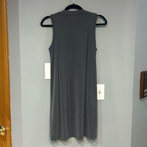 Madewell sand wash  gray sleeveless mock neck casual modal shift‎ dress size XS - Picture 4 of 10